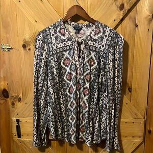 Lucky Patterned Knit Blouse